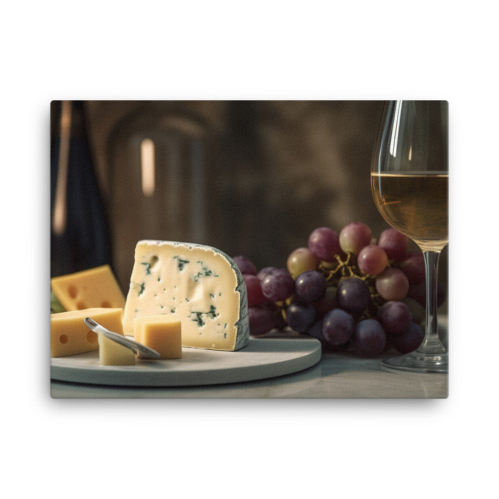 Swiss Cheese and Wine Pairing canvas - Posterfy.AI