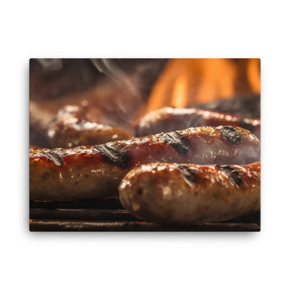 Sizzling Australian Sausage BBQ canvas - Posterfy.AI