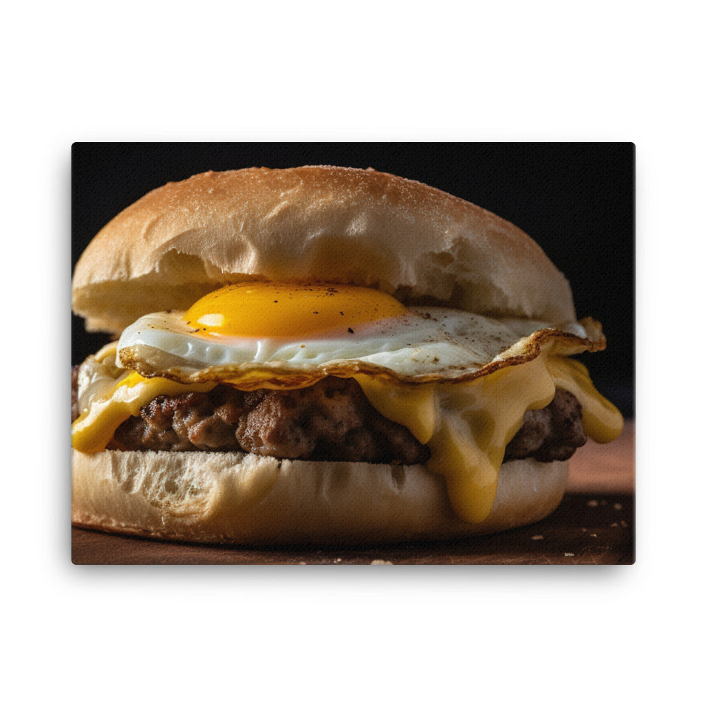 Sausage Breakfast Sandwich canvas - Posterfy.AI