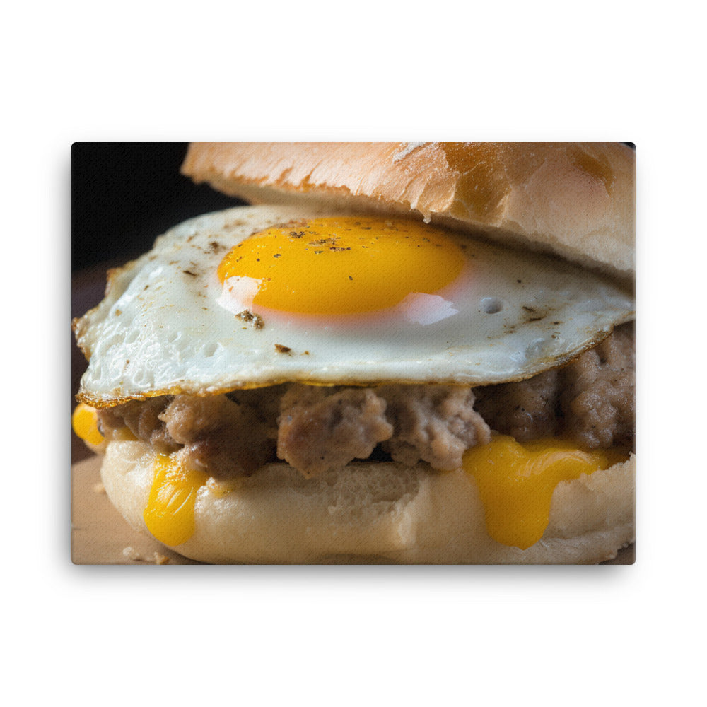 Sausage Breakfast Sandwich canvas - Posterfy.AI