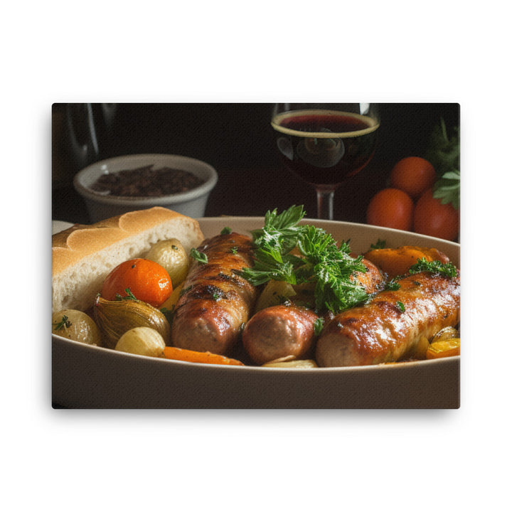 Baked Sausage and Vegetables canvas - Posterfy.AI