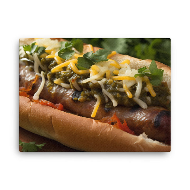 Cheesy Grilled Mexican Sausages canvas - Posterfy.AI