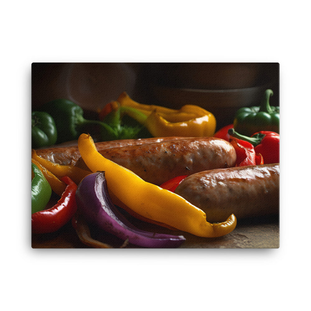 Sausage and Peppers canvas - Posterfy.AI