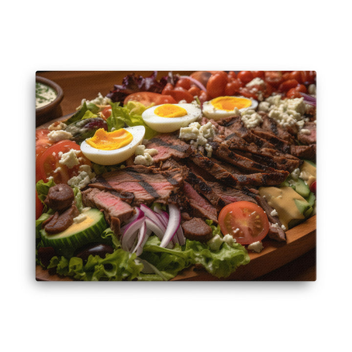 Cobb salad with grilled steak canvas - Posterfy.AI