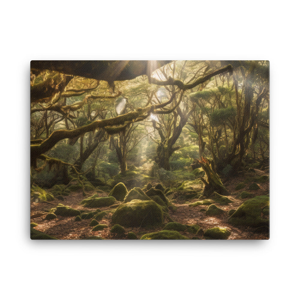 Light in Yakushimas Forests canvas - Posterfy.AI