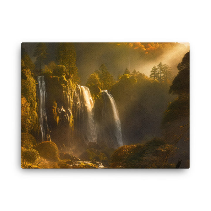 Nachi Falls Bathed in Golden Light canvas - Posterfy.AI