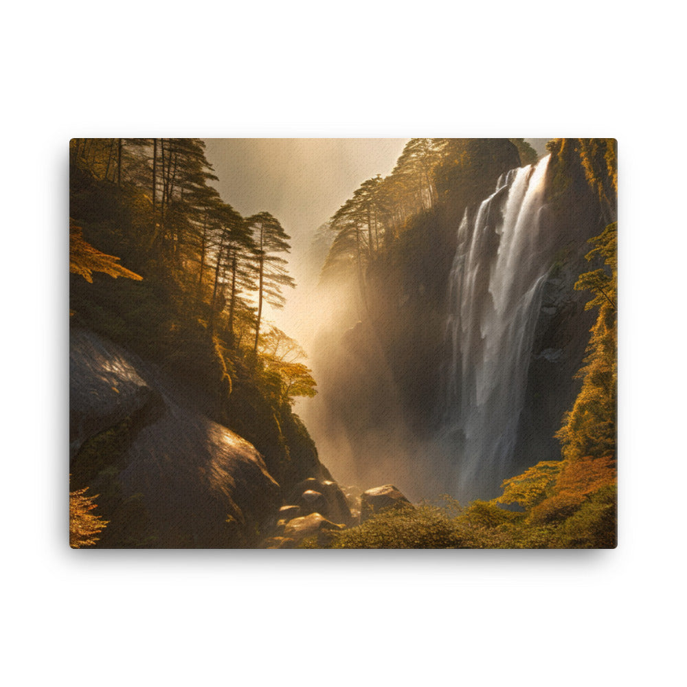 Nachi Falls Bathed in Golden Light canvas - Posterfy.AI