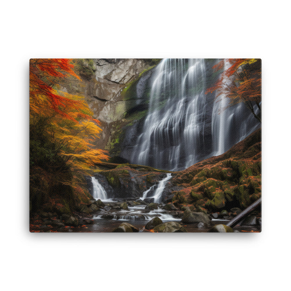 Nachi Falls Amidst Autumn Splendor canvas - Posterfy.AI