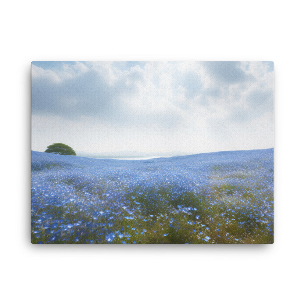 Embracing Hitachi Seaside Parks Nemophila Fields canvas - Posterfy.AI
