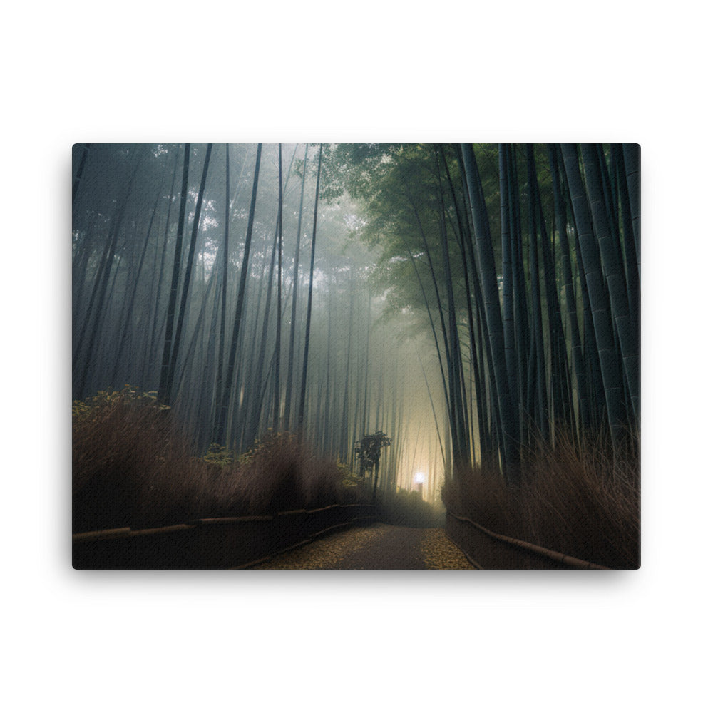 Mystical Twilight in Arashiyama Bamboo Grove canvas - Posterfy.AI