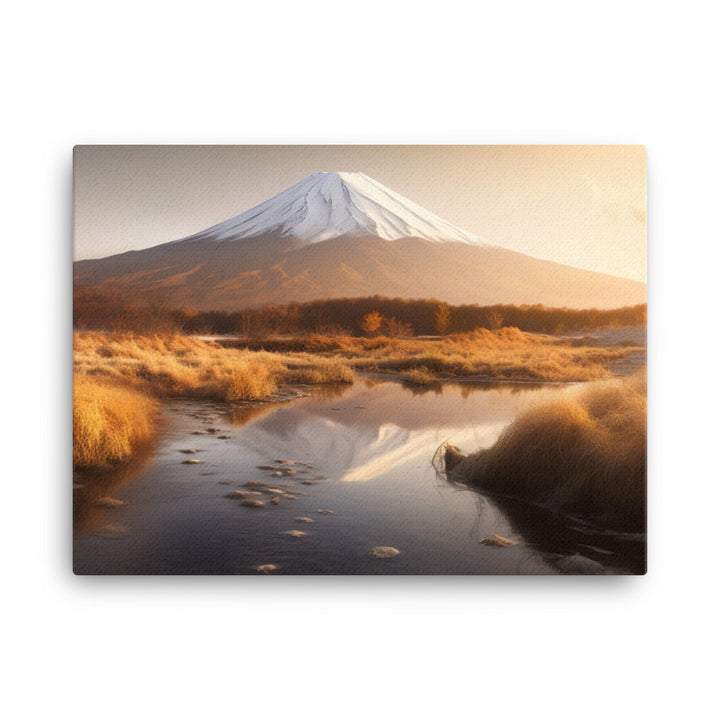 Golden Hour Glow on Mount Fuji canvas - Posterfy.AI