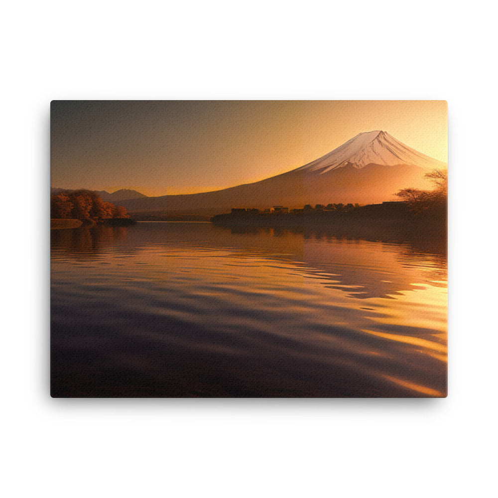 Golden Hour Glow on Mount Fuji canvas - Posterfy.AI