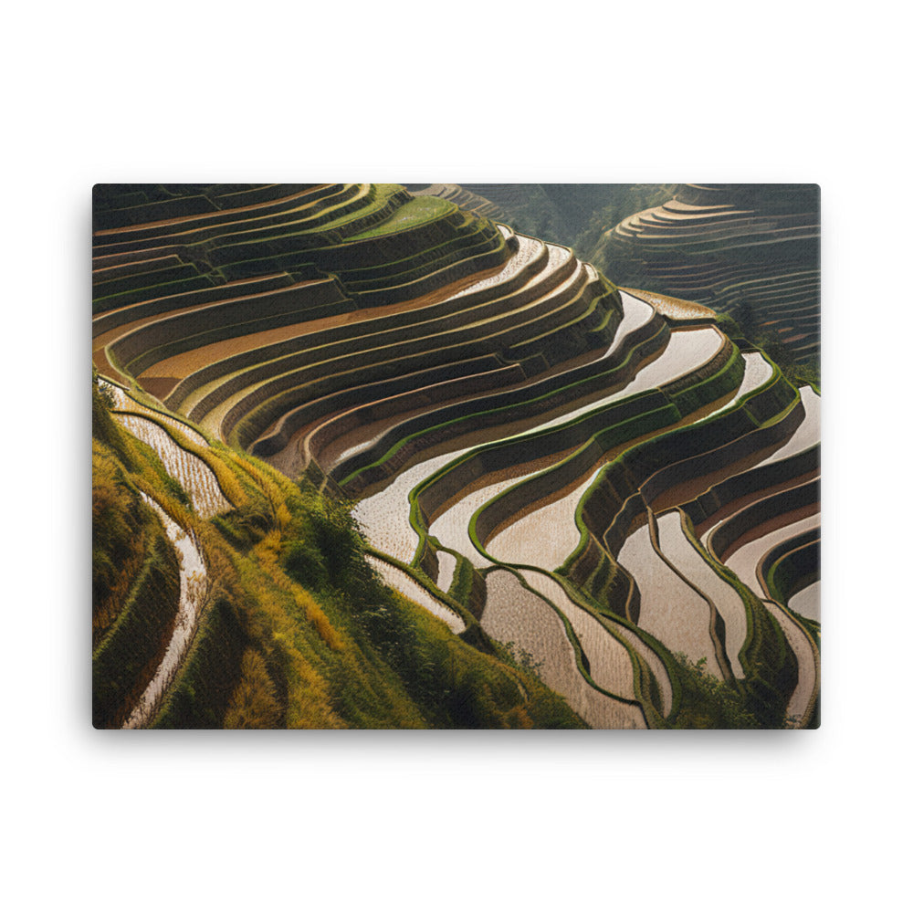 Majestic Layers of Guilin Rice Terraces canvas - Posterfy.AI