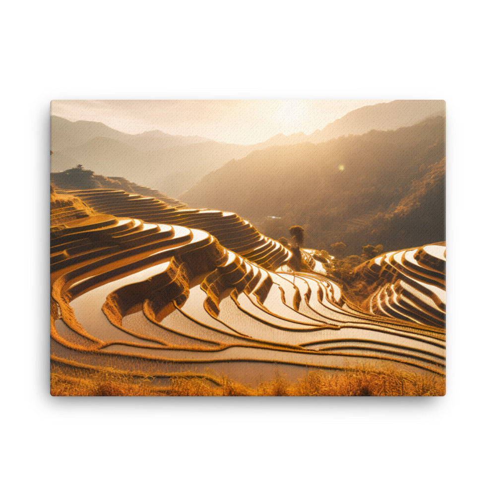 Guilin Rice Terraces at Sunset canvas - Posterfy.AI