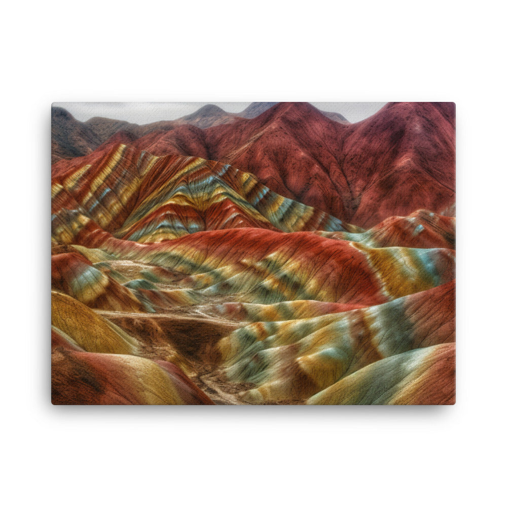 Surreal Beauty of Zhangye Danxia Landform canvas - Posterfy.AI