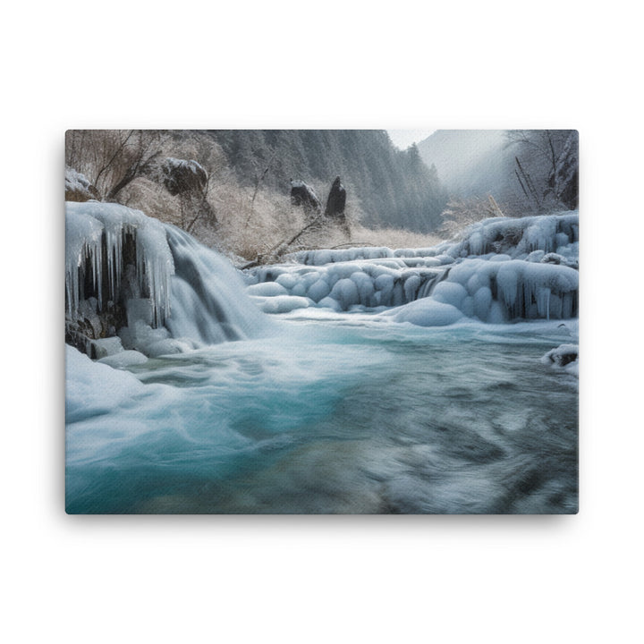 Jiuzhaigou Valleys Waterfalls Flow canvas - Posterfy.AI