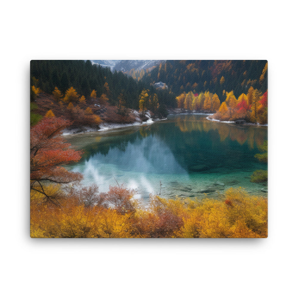 Jiuzhaigou Valleys Autumn Foliage canvas - Posterfy.AI