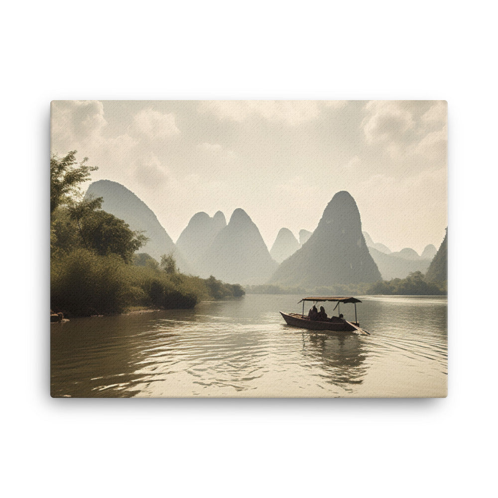 Majestic Landscape of Li River canvas - Posterfy.AI