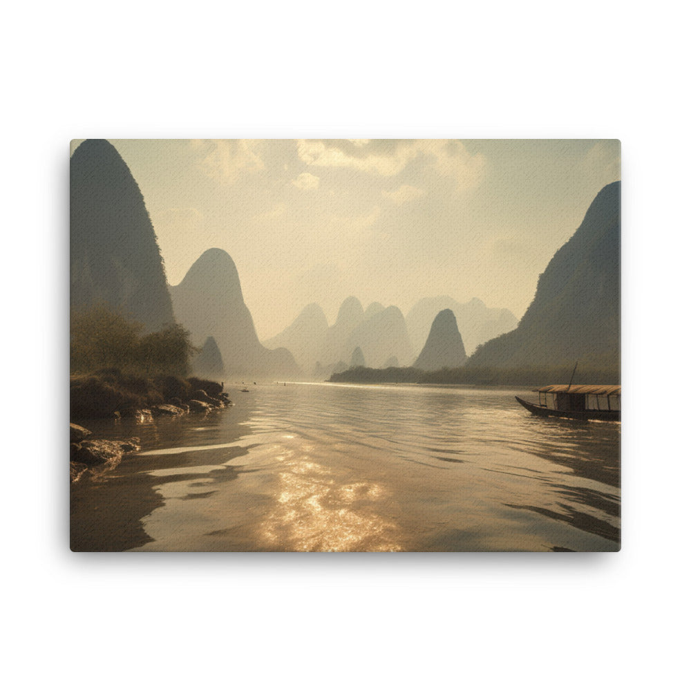 Majestic Landscape of Li River canvas - Posterfy.AI