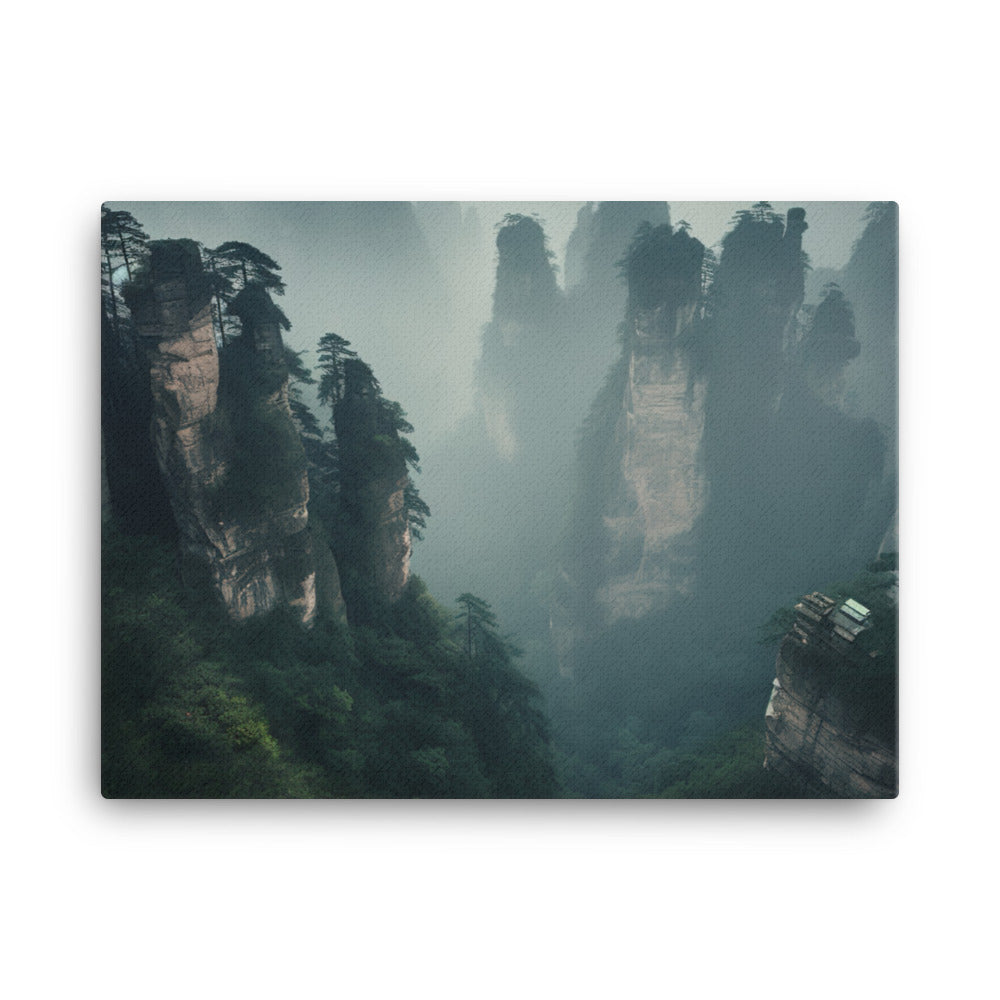 Zhangjiajies Foggy Mornings canvas - Posterfy.AI