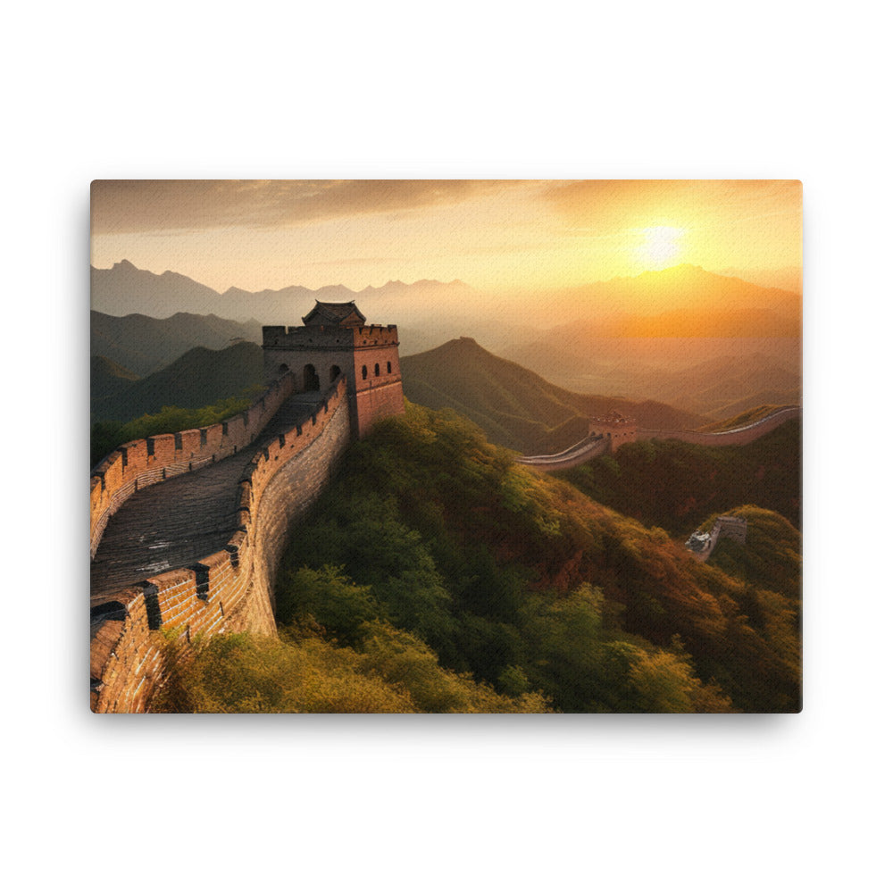 Capturing the Great Wall at Sunrise canvas - Posterfy.AI