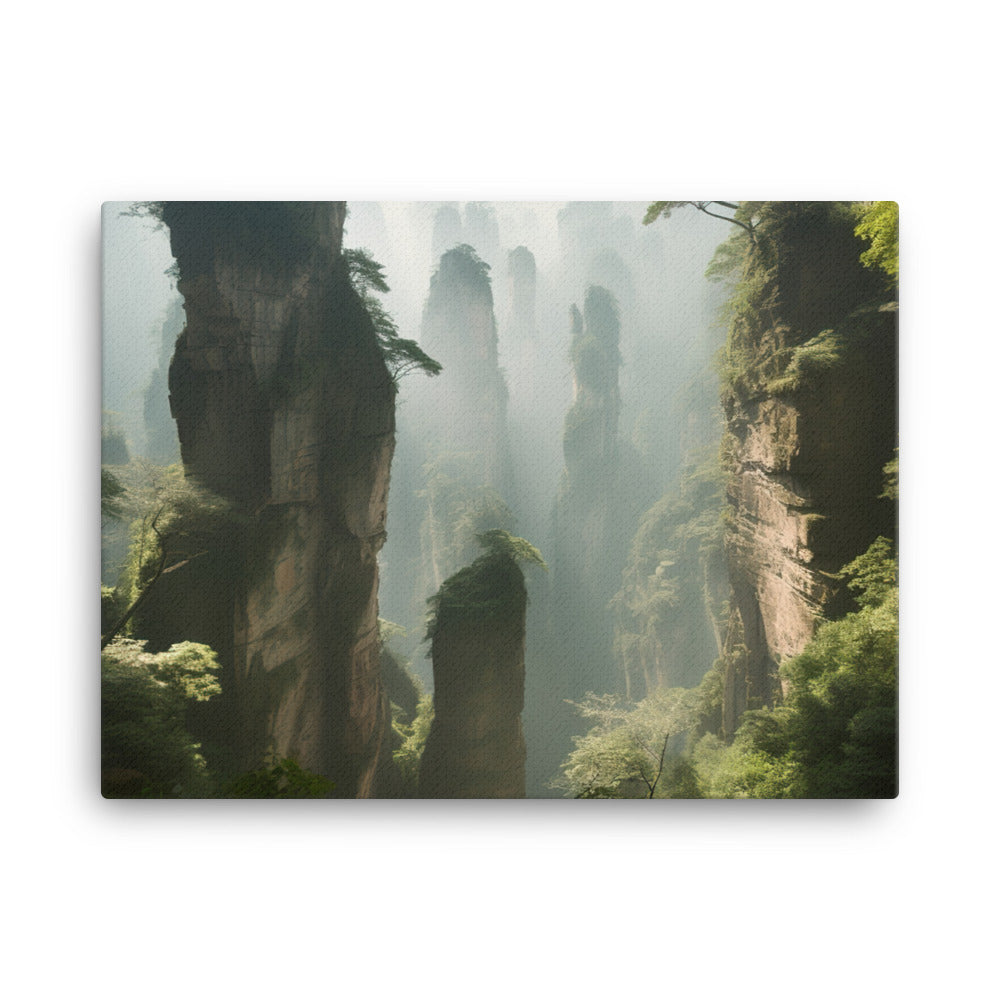 Misty Pillars of Zhangjiajie canvas - Posterfy.AI