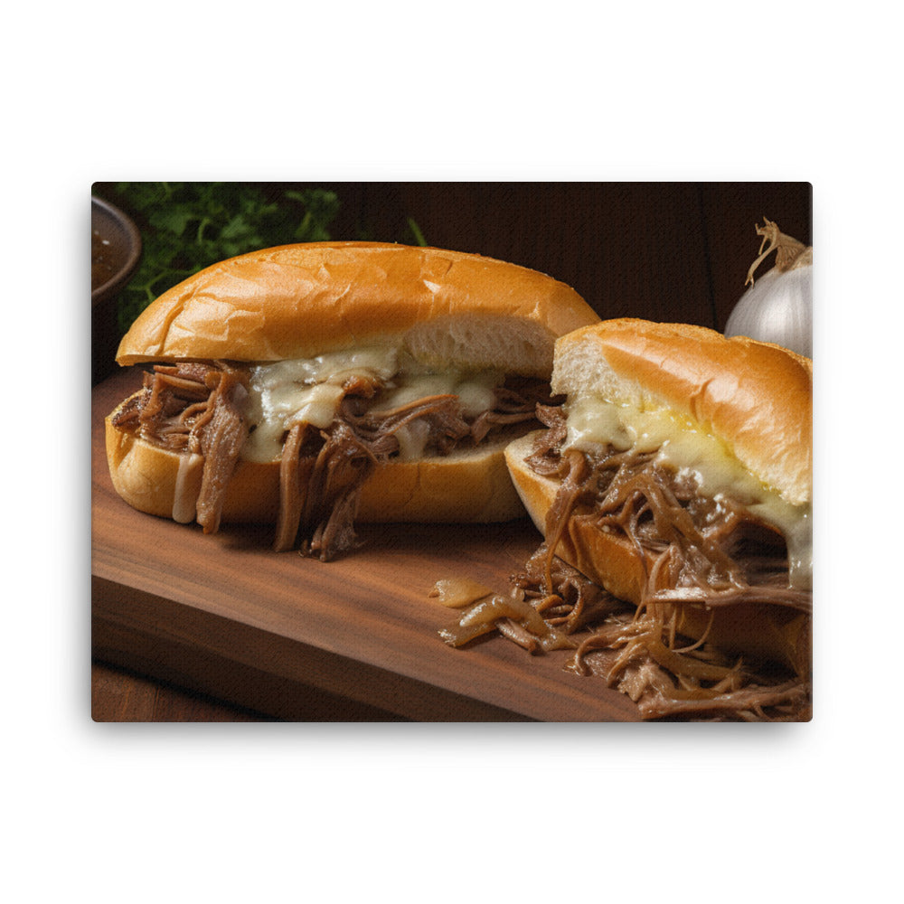 French Dip Sandwich with Caramelized Onions canvas - Posterfy.AI
