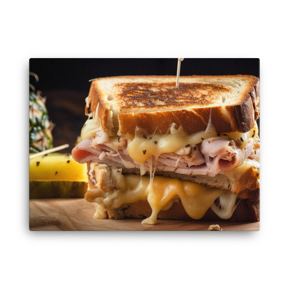 Hawaiian Grilled Cheese with Pineapple and Ham canvas - Posterfy.AI