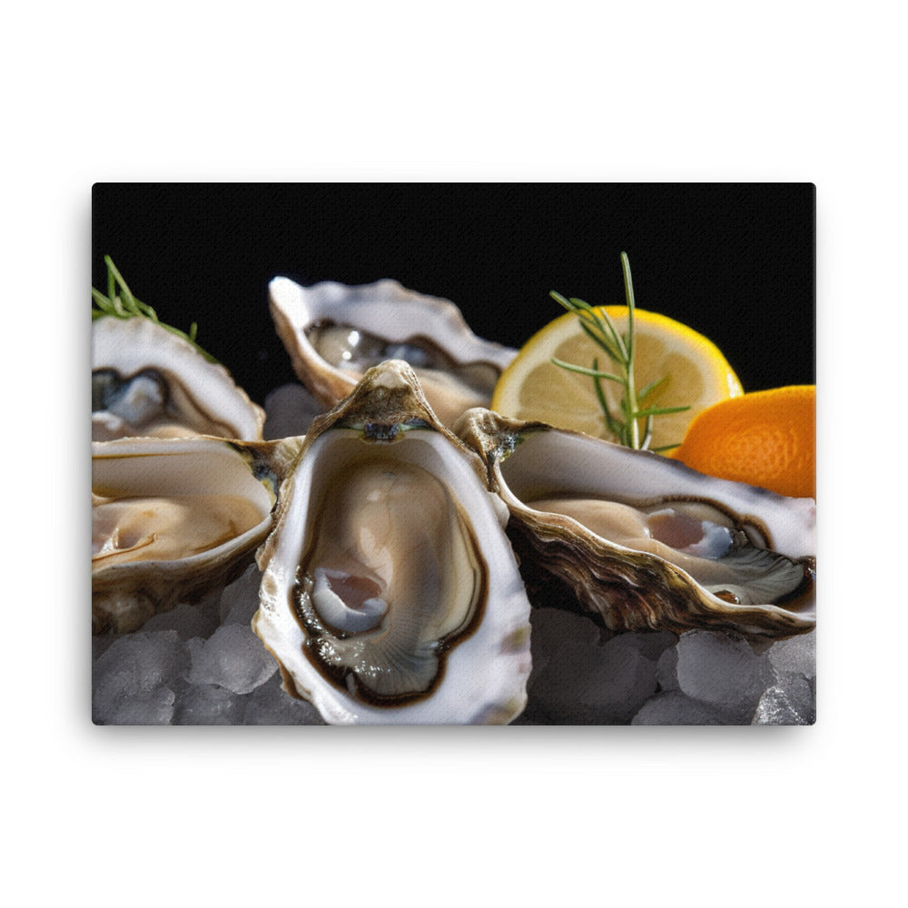 Succulent Eastern Oysters on Ice canvas - Posterfy.AI