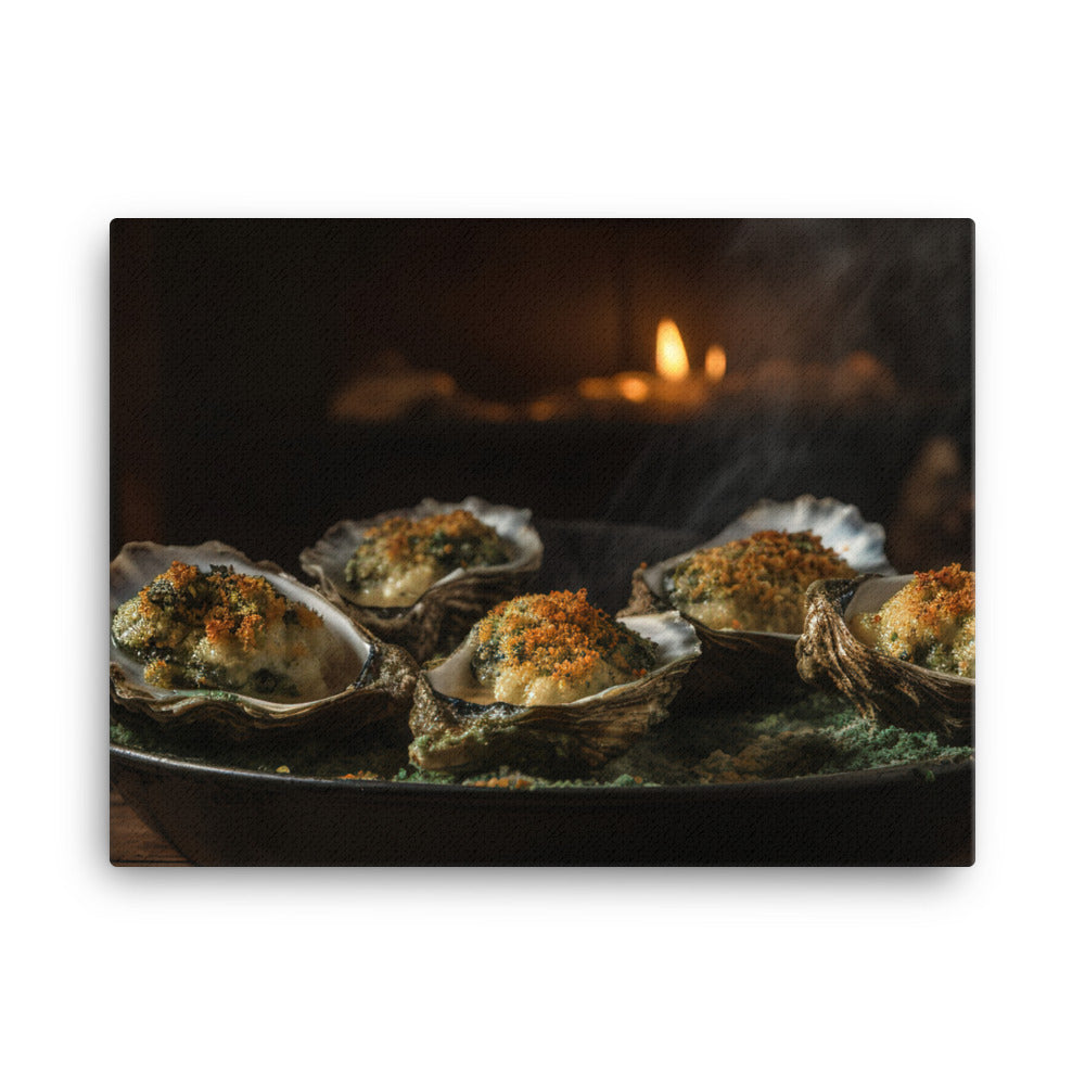 Eastern Oysters Rockefeller canvas - Posterfy.AI