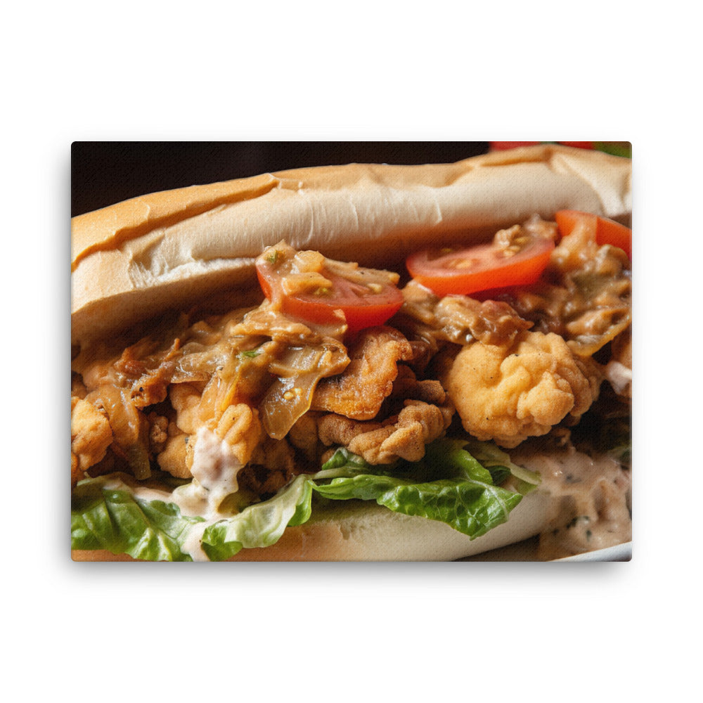 Pacific Oyster Po Boy Sandwich canvas - Posterfy.AI