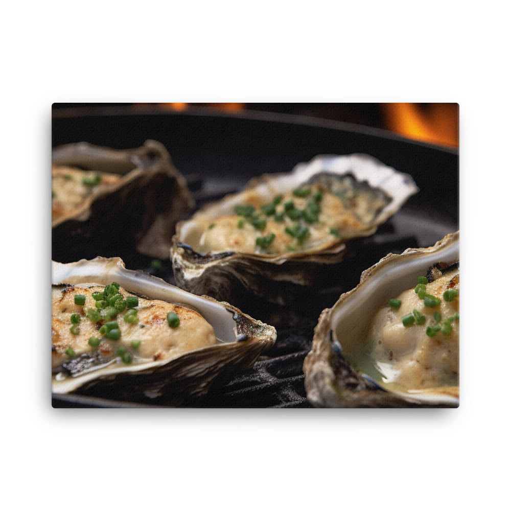 Grilled Pacific Oysters with Garlic and Butter canvas - Posterfy.AI