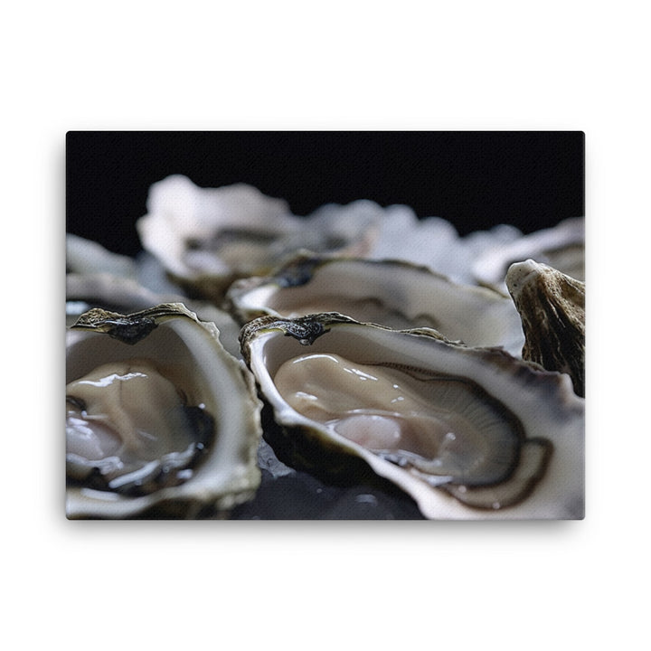 Freshly Shucked Pacific Oysters on Ice canvas - Posterfy.AI