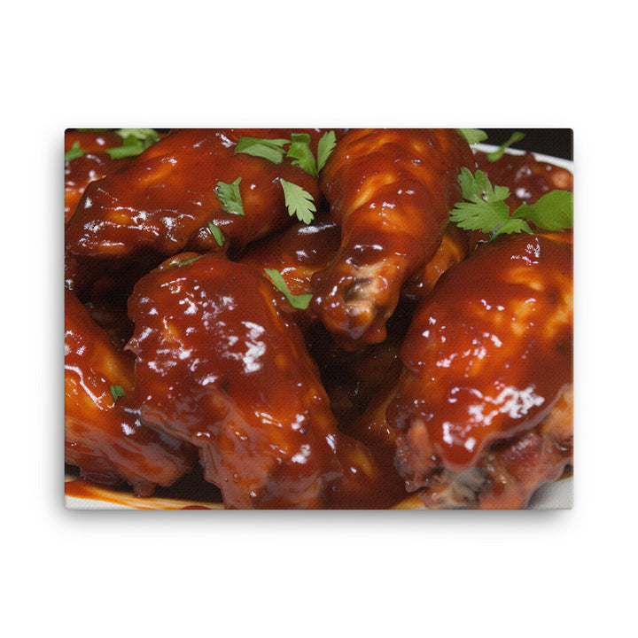 BBQ Chicken Wings with Sweet and Spicy Sauce canvas - Posterfy.AI