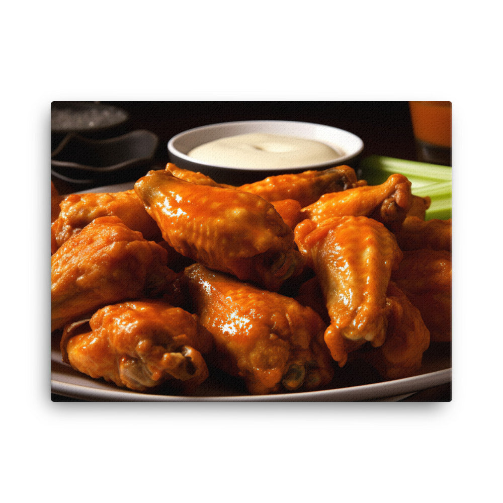 Crispy and Delicious Buffalo Chicken Wings canvas - Posterfy.AI