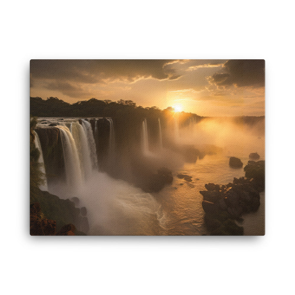 Golden Hour at Iguazu Falls canvas - Posterfy.AI