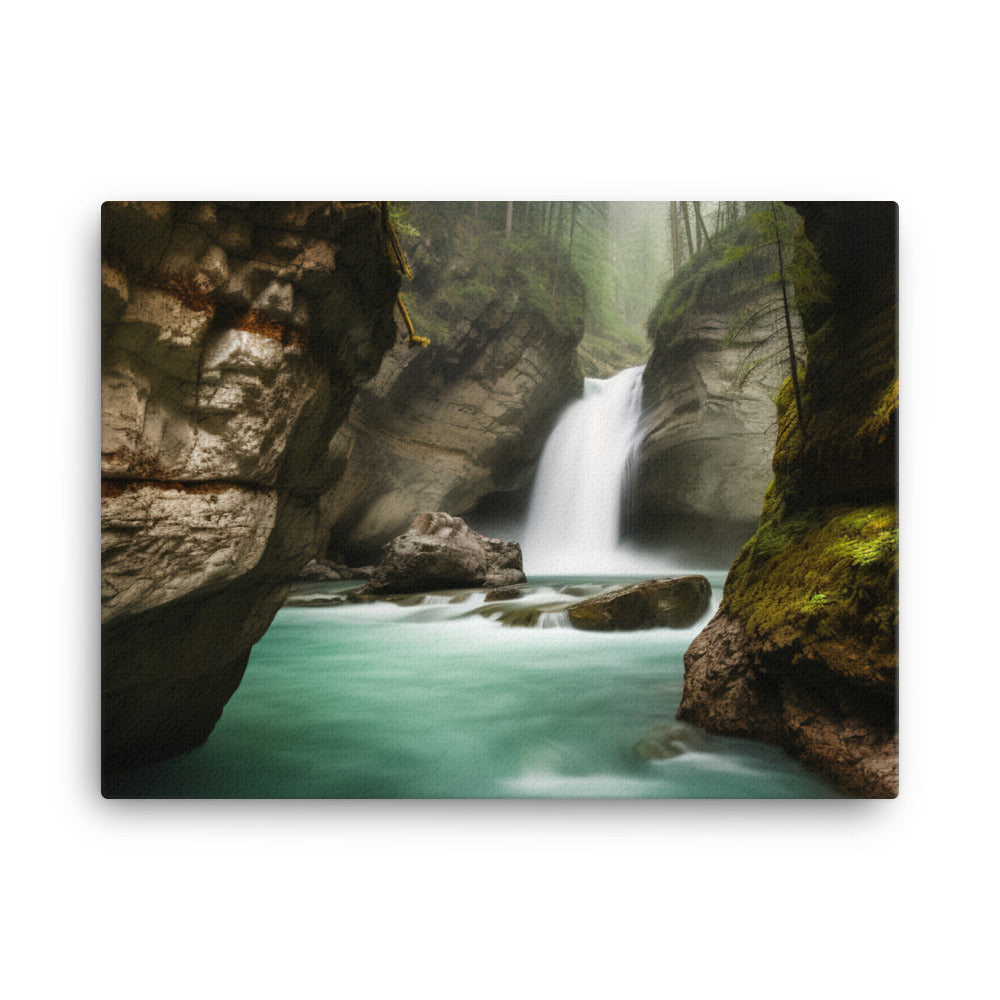 Power of Johnston Canyon Falls canvas - Posterfy.AI