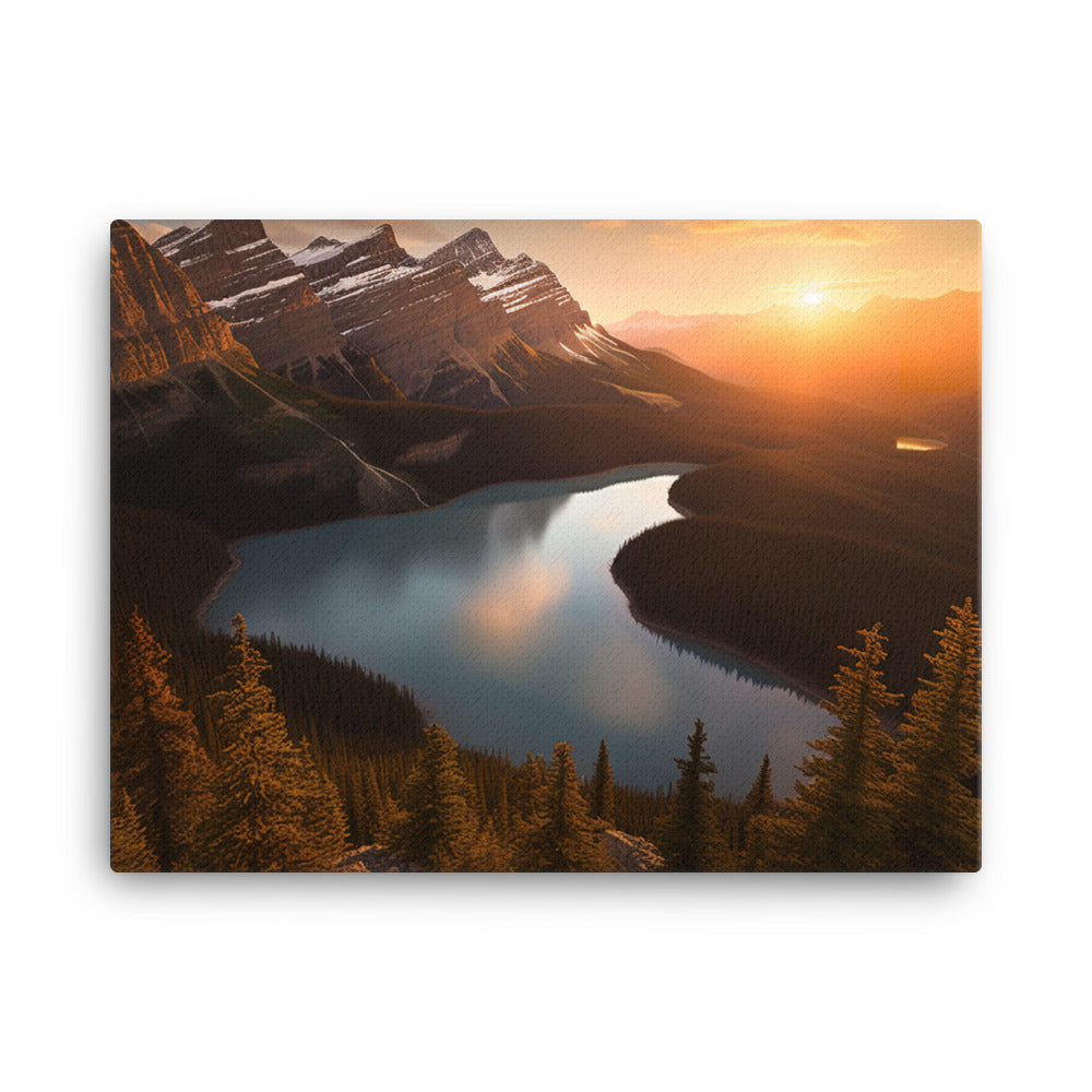 Enjoy Peyto Lake in Warm Golden Light canvas - Posterfy.AI