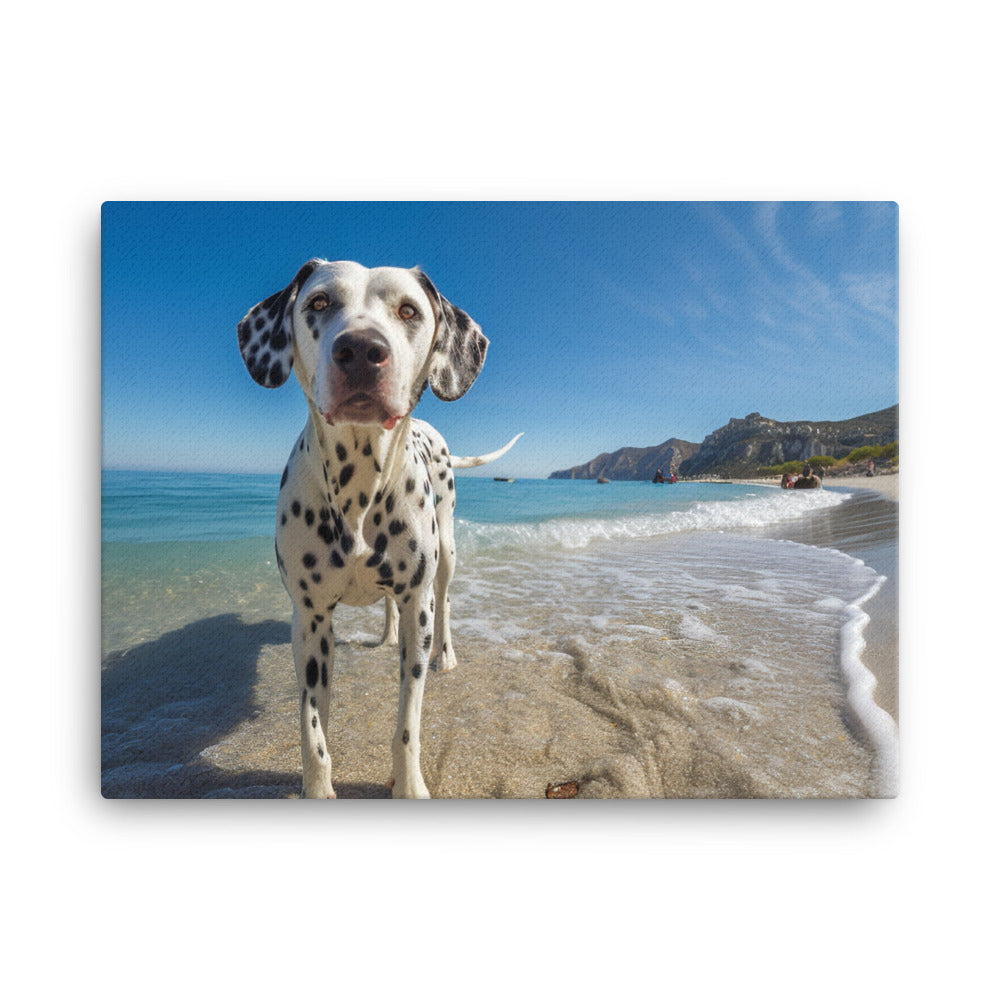 Dalmatian on the Beach canvas - Posterfy.AI