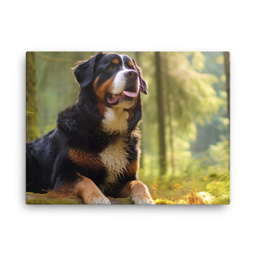Serene Bernese Mountain Dog canvas - Posterfy.AI