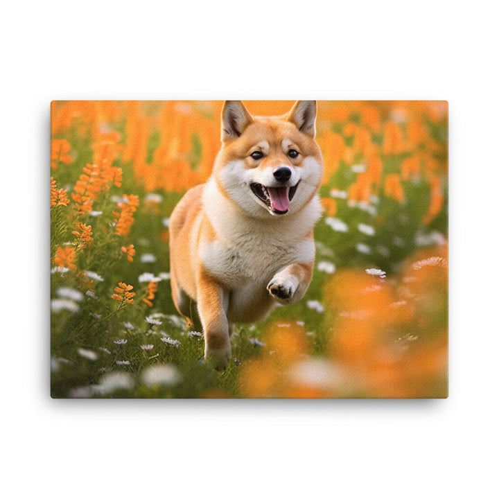 Shiba Inu Running canvas - Posterfy.AI