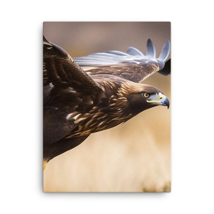 A Golden Eagle in mid flight Canvas - PosterfyAI.com