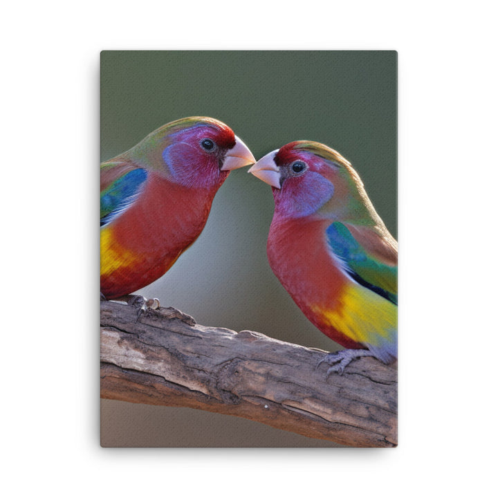 Rainbow Finches in the Wild Canvas - PosterfyAI.com