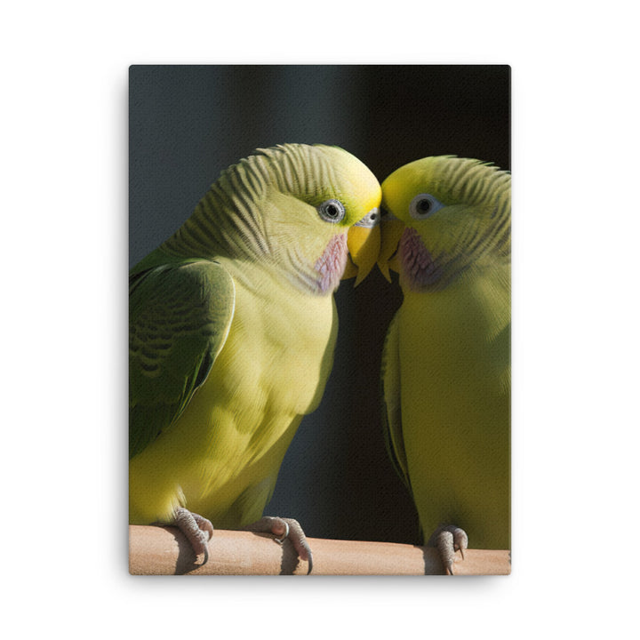 Parakeet Lovebirds Canvas - PosterfyAI.com