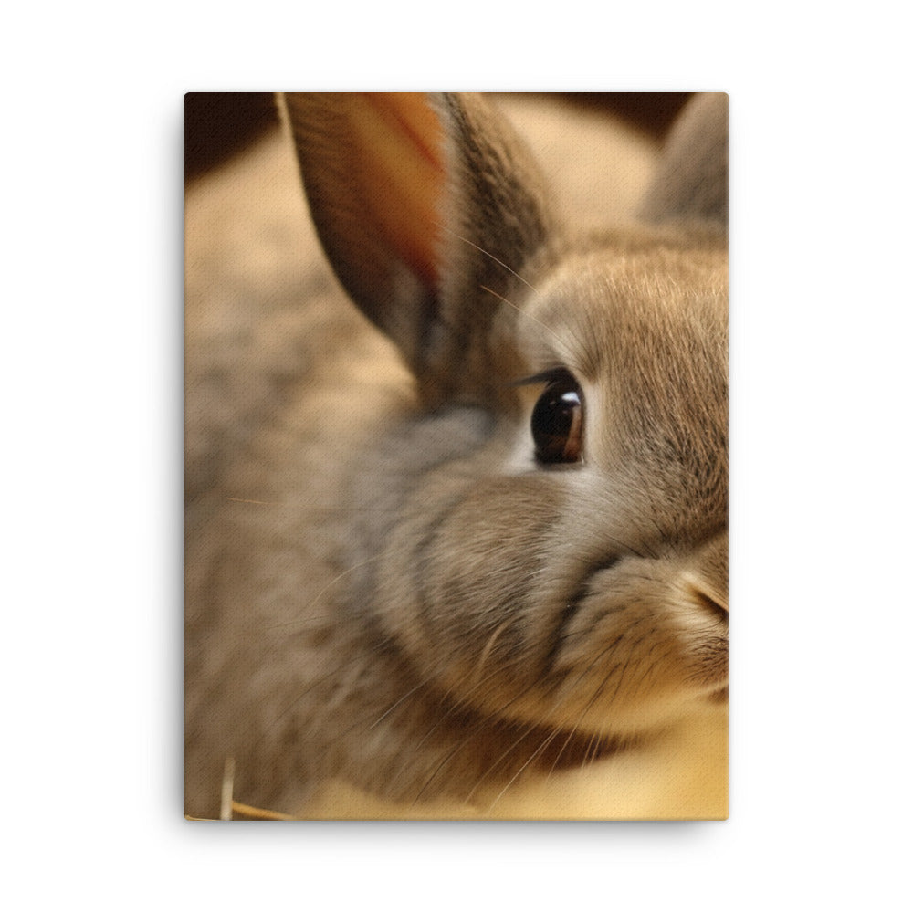 Netherland Dwarf Bunny Canvas - PosterfyAI.com