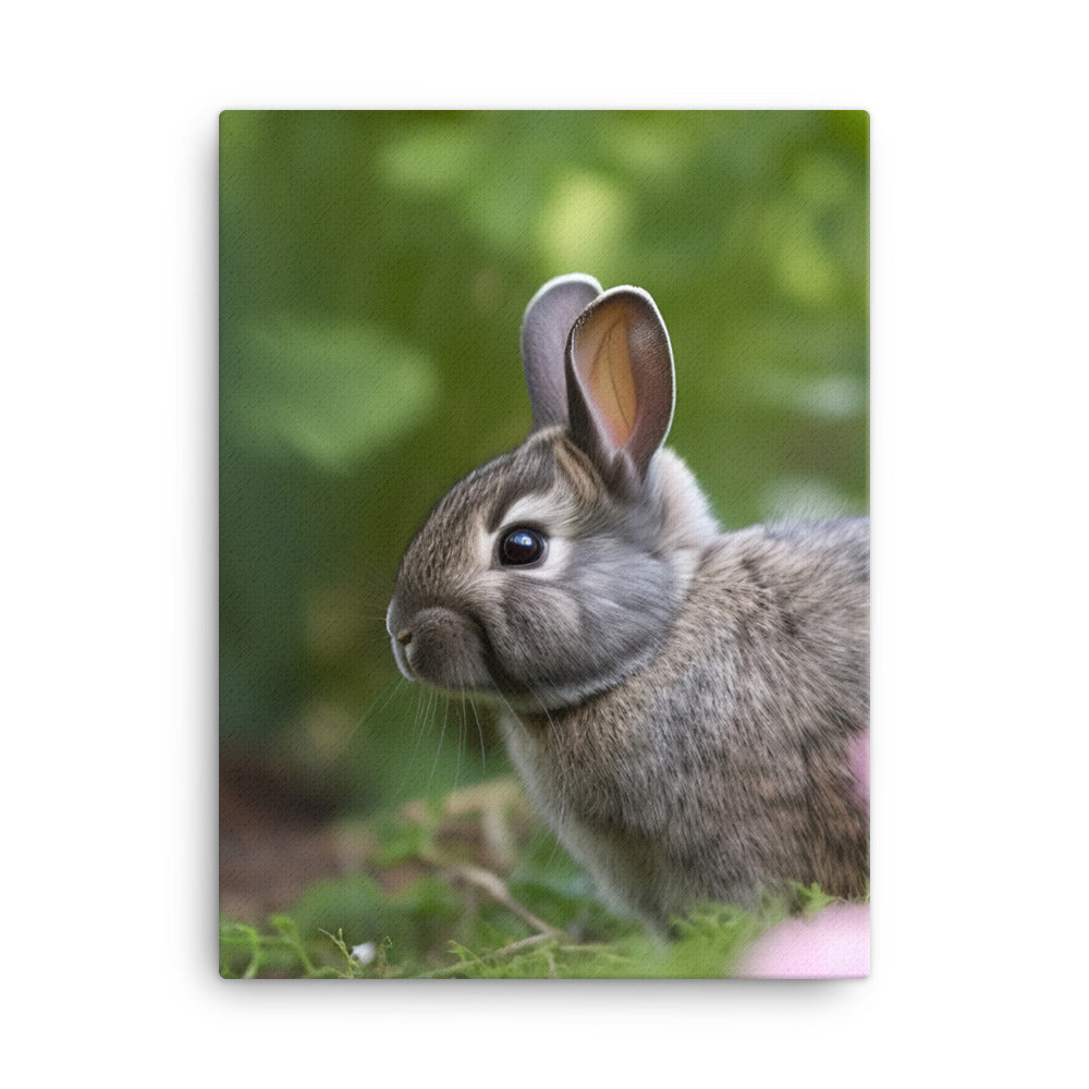Netherland Dwarf in the Garden Canvas - PosterfyAI.com