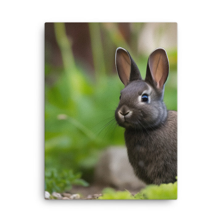 Netherland Dwarf in the Garden Canvas - PosterfyAI.com