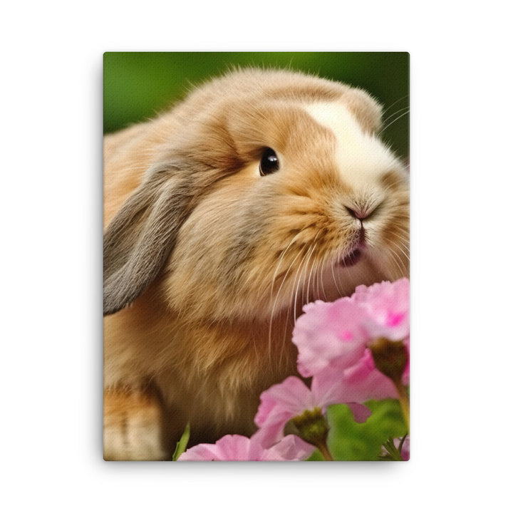 American Fuzzy Lop in the Garden Canvas - PosterfyAI.com