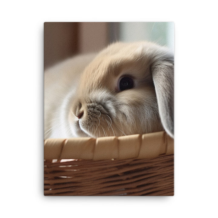 American Fuzzy Lop in a Basket Canvas - PosterfyAI.com