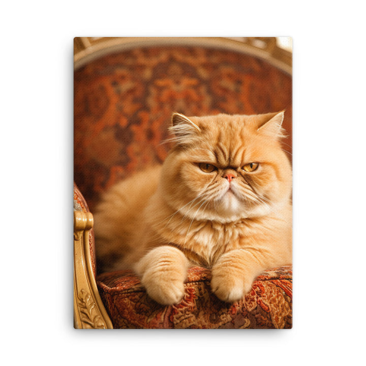 Exotic Shorthair Cat Lounging Canvas - PosterfyAI.com